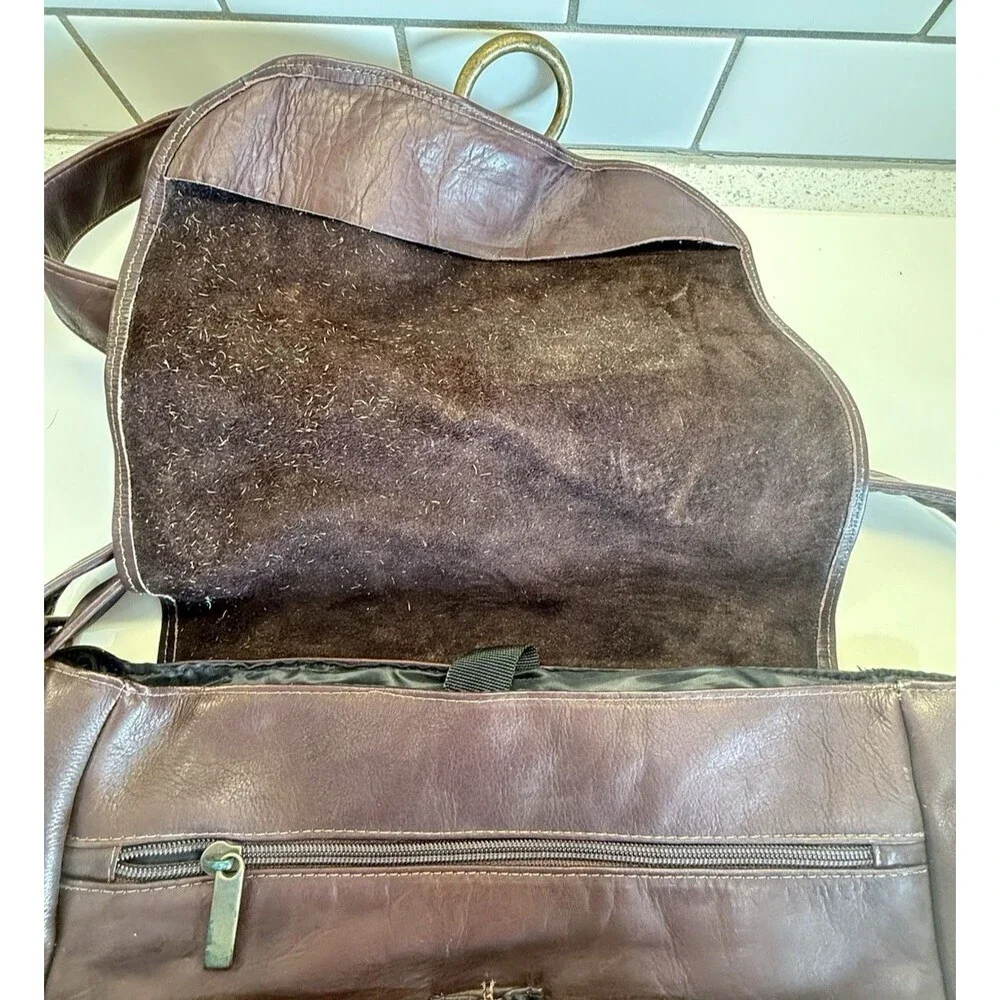 Messenger Bag Brown Large Crossbody Flap Made in Columbia Soft Leather